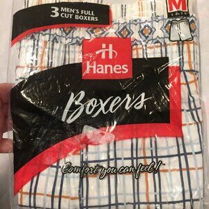 Hanes Men’s 1996 Vintage Full Cut Boxers 3 Pack Multicolor Size M  New Sealed  3